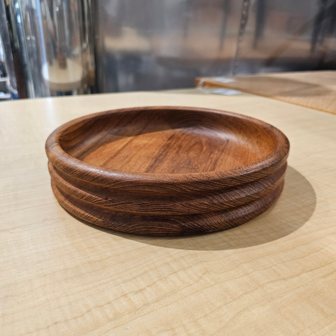 Shallow Ribbed Teak Serving Bowl by Kalmar