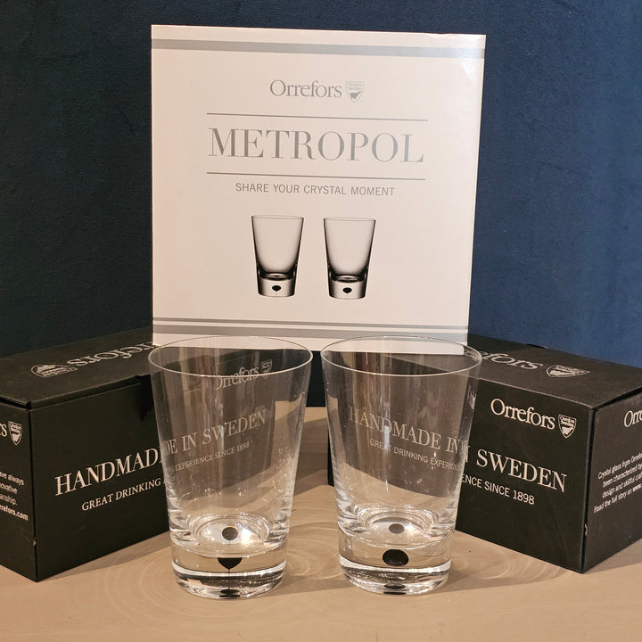 Pair of Orrefors 'Metropol' Crystal Tumblers