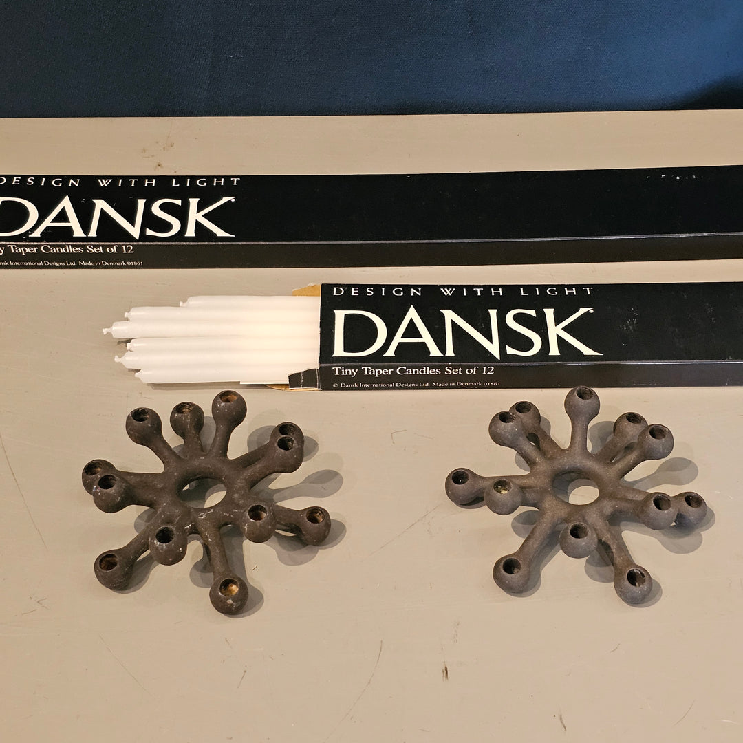 Vintage Dansk Spider Candle Holder w/ Candles