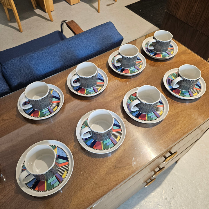 (8) Scenario Metropol Mugs & Saucers by Barbara Brenner