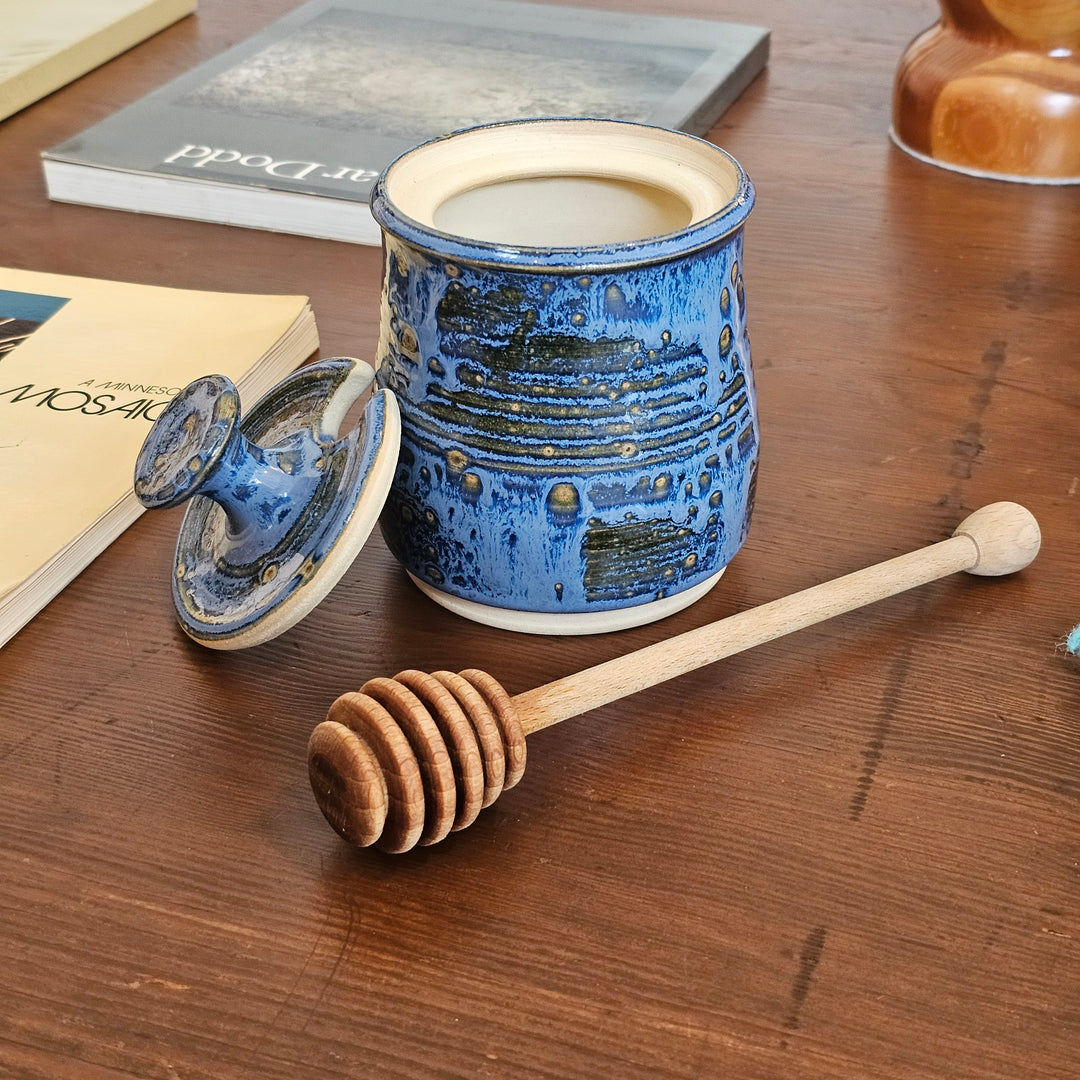 Stoneware Signed Honey Jar