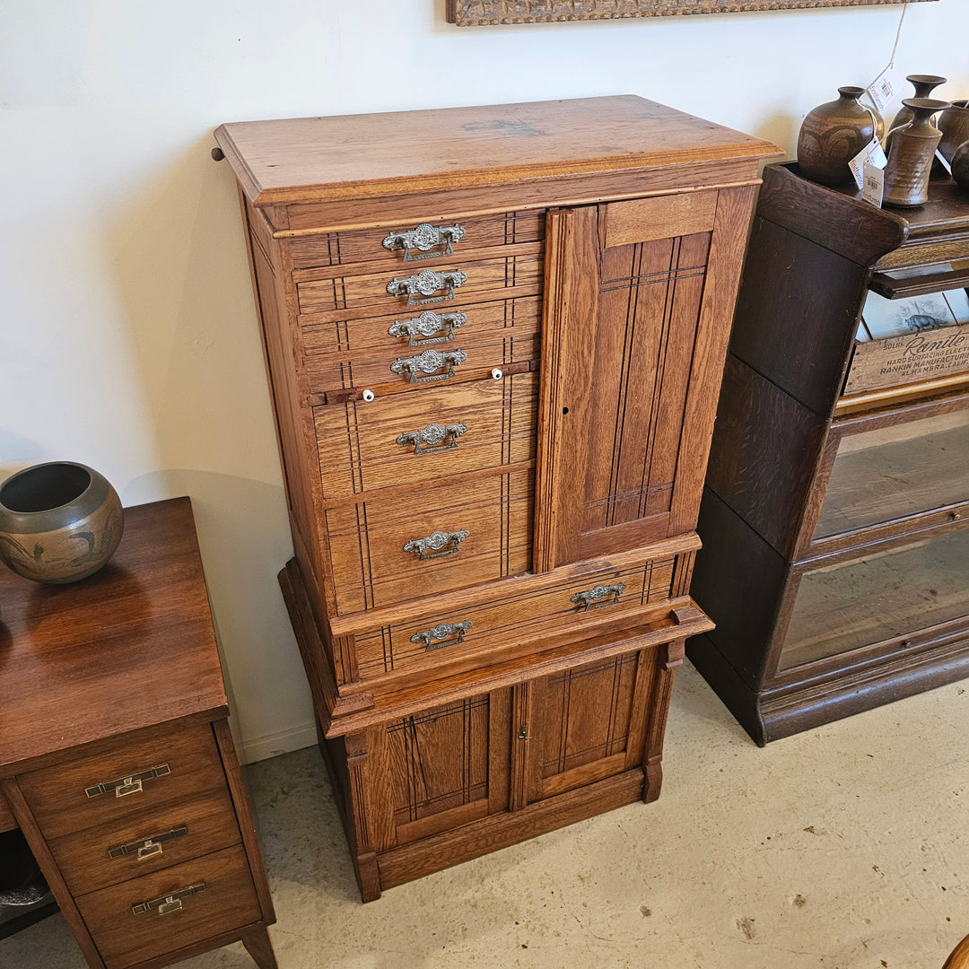Antique Oak Dental Cabinet