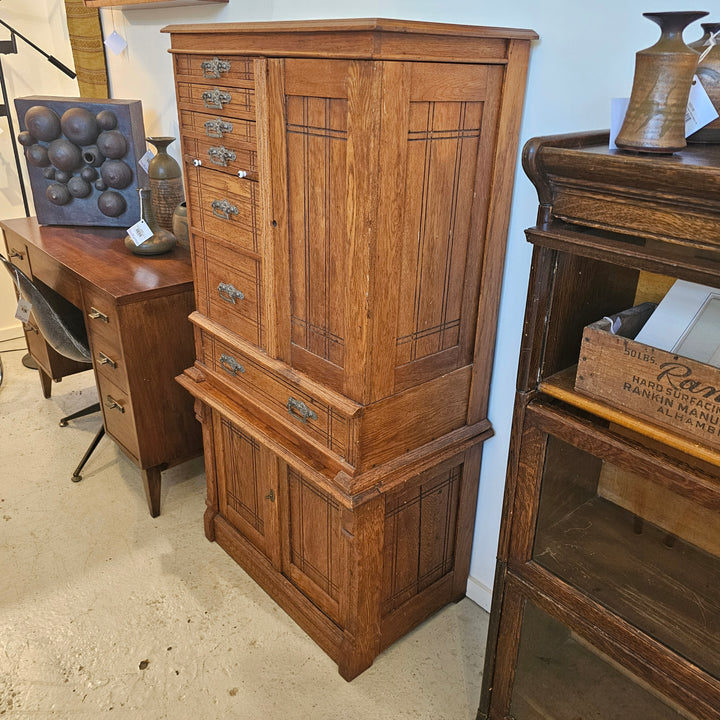 Antique Oak Dental Cabinet