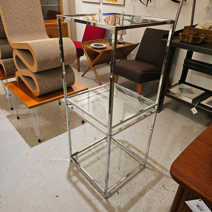 Pair of Chrome & Glass Side Tables