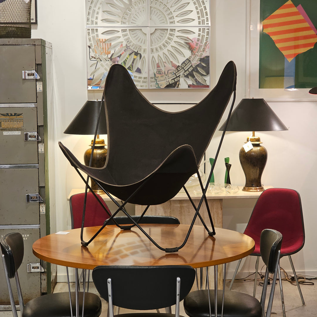 Vintage Iron & Canvas Butterfly Chair