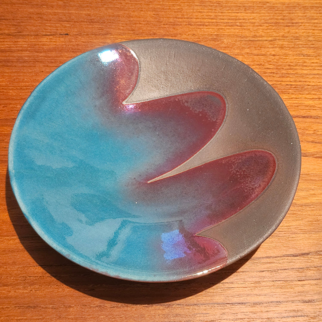 Signed Tony Evans Raku Decorative 8" Plate
