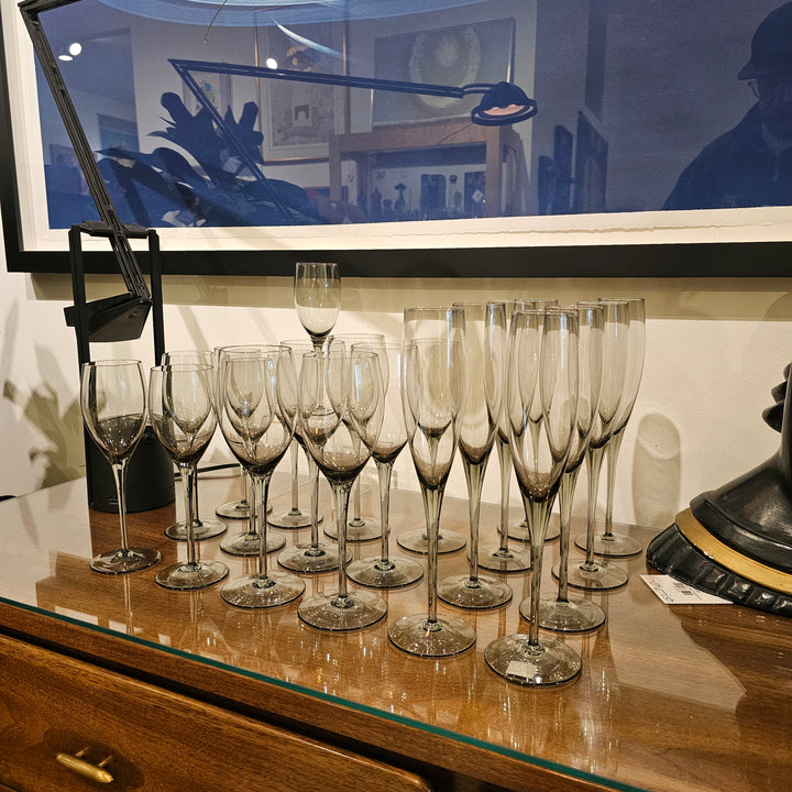 Mikasa Smoke Gray Stemware Set