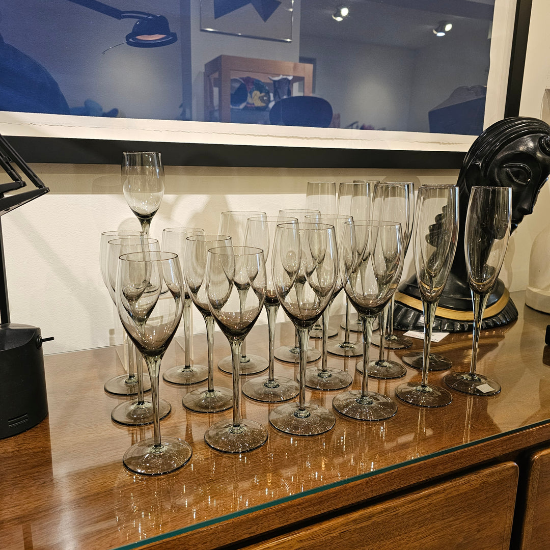 Mikasa Smoke Gray Stemware Set