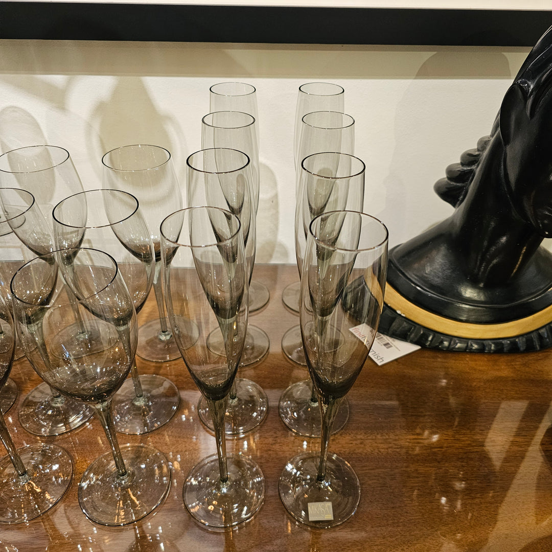 Mikasa Smoke Gray Stemware Set