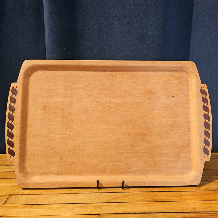 Large Wood Tray w/ Decorative Handles