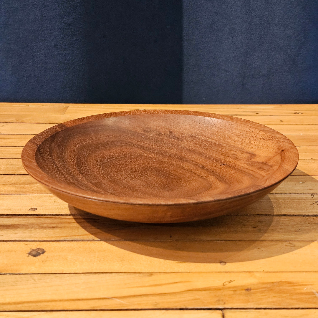 Signed Shallow Walnut Bowl