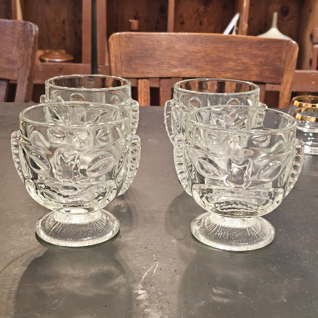 (4) Vintage Tiki Cocktail Glasses