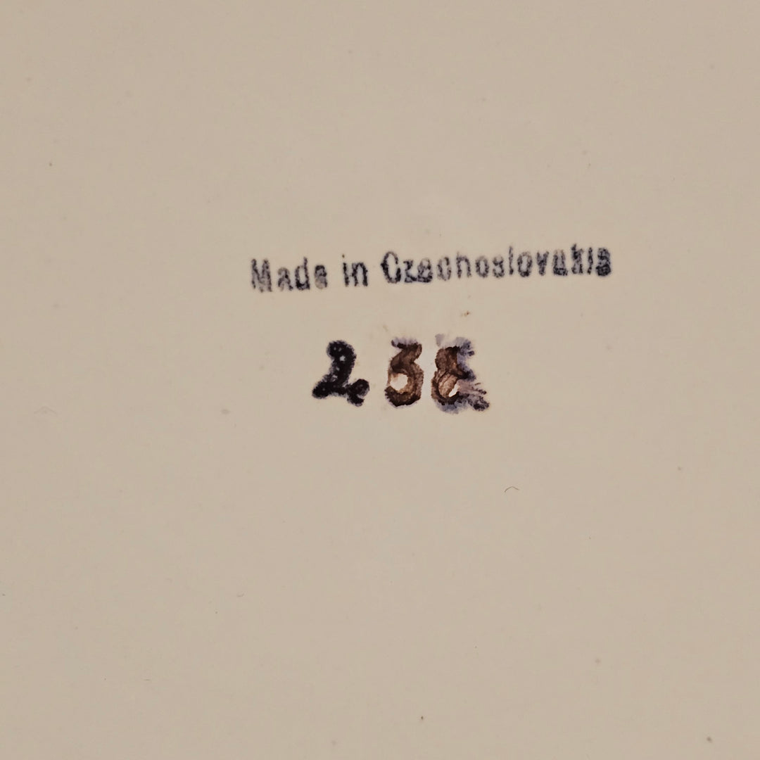 Czechoslovakian Pottery Art Deco Tulip Handled Platter