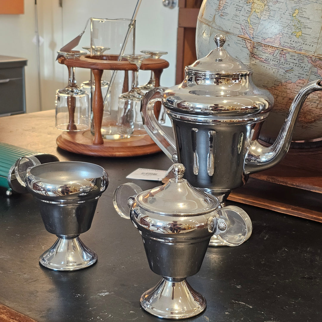 Art Deco Chrome & Lucite Tea/Coffee Set