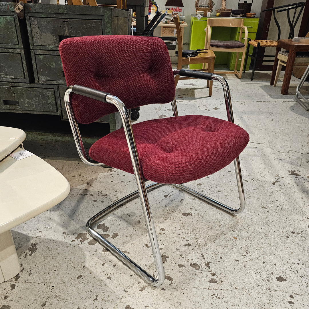 Maroon Upholstered Steelcase Chair