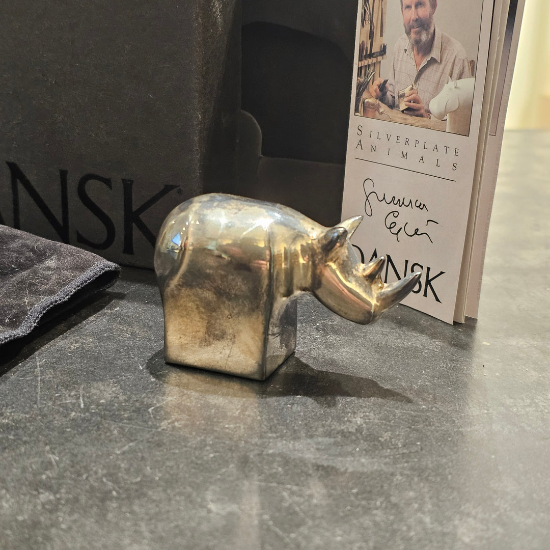 Dansk Silverplated Rhino Figurine