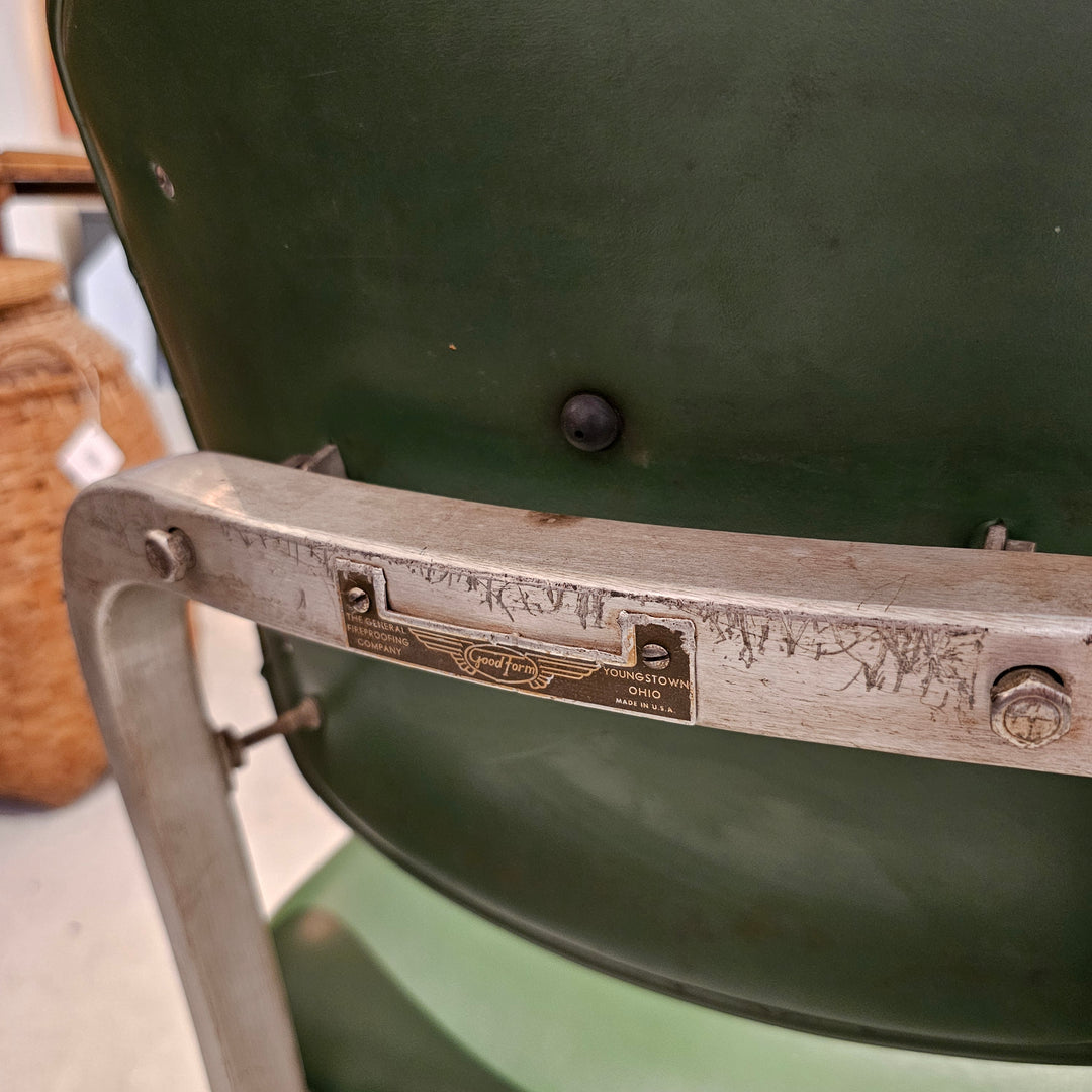 Goodform Alum/Green Vinyl Chair