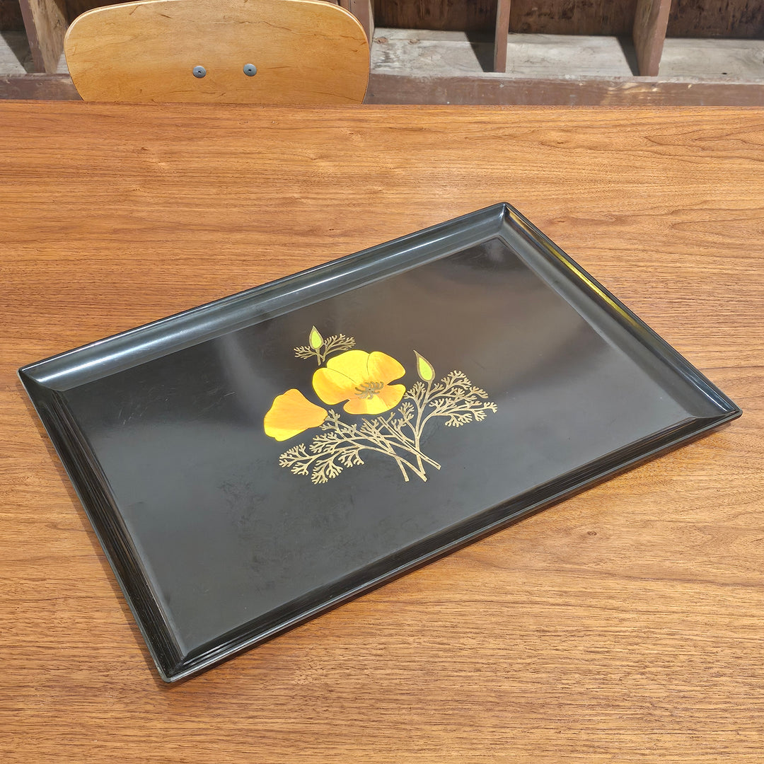 California Poppy Couroc Tray 12"x18"