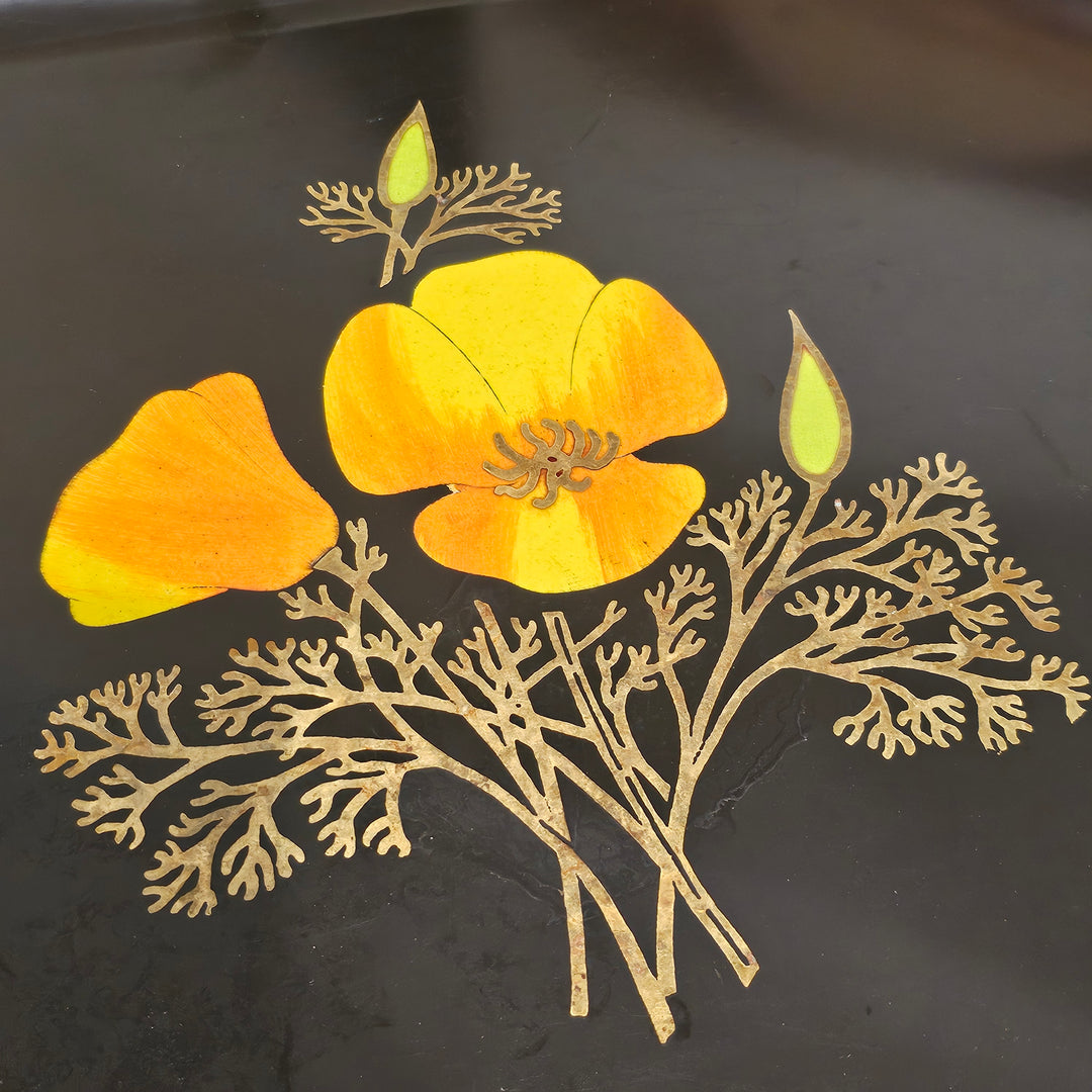 California Poppy Couroc Tray 12"x18"