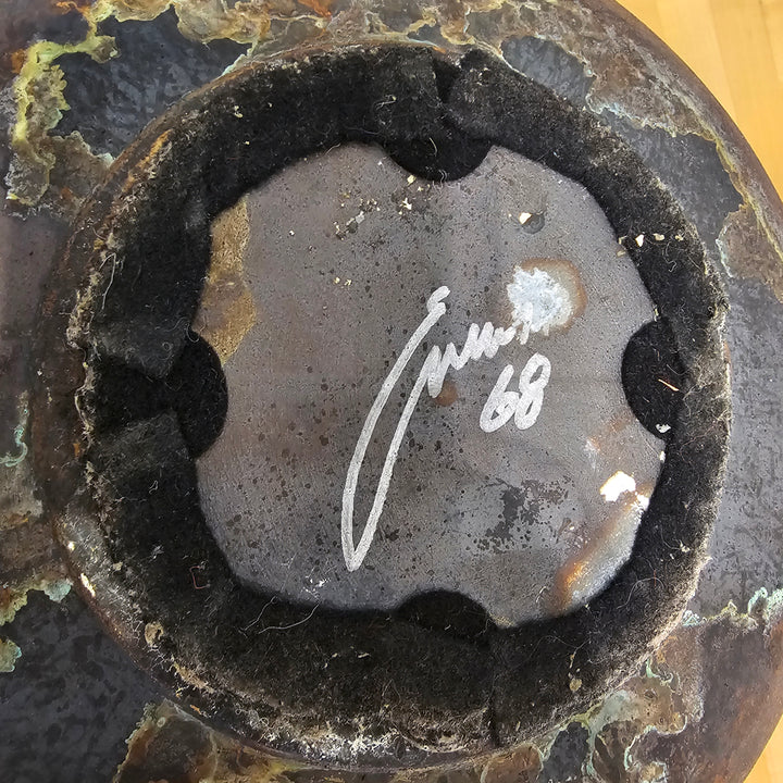 Large Tony Evans Raku Pottery Jar