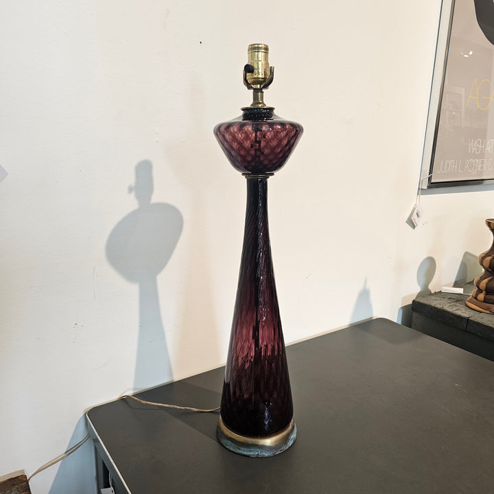 Tall MCM Empoli Glass Lamp w/ Shade