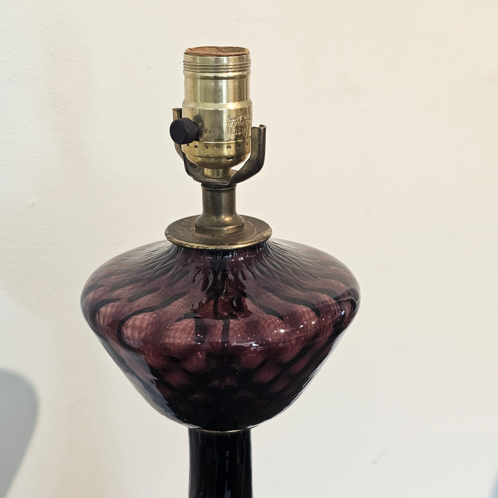 Tall MCM Empoli Glass Lamp w/ Shade