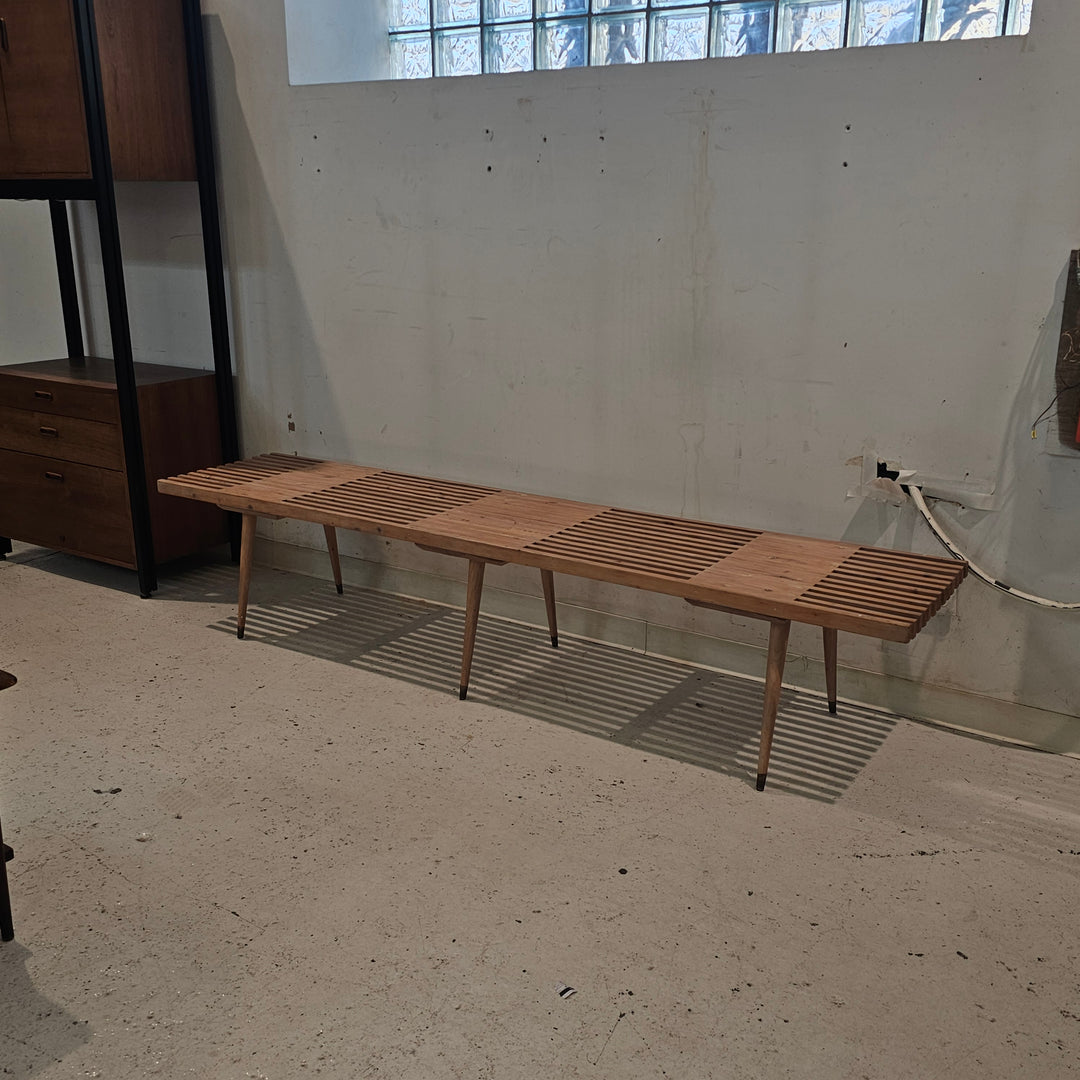 Blonde MCM Slat Bench