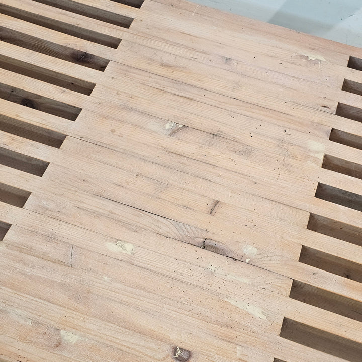 Blonde MCM Slat Bench