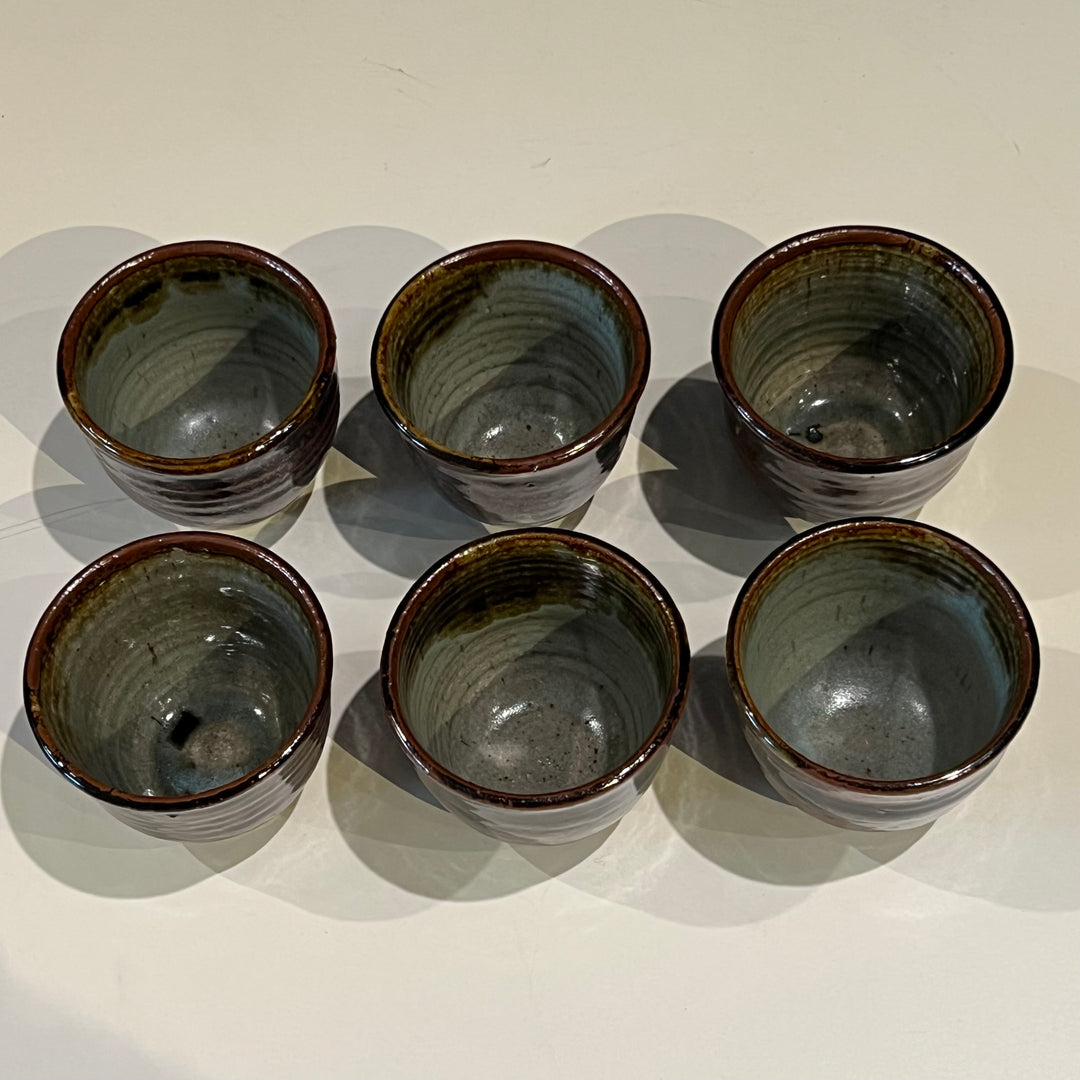 Set of 6 1970s Japanese Stoneware Cups