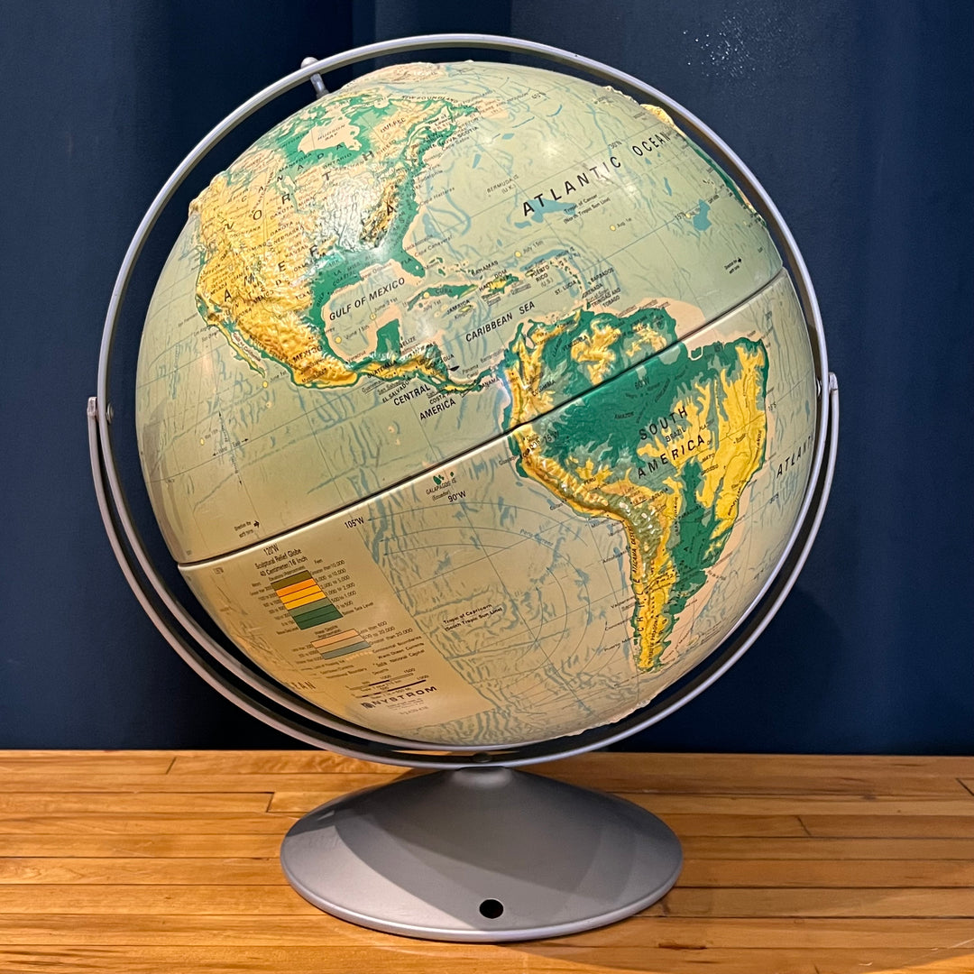 Vintage Nystrom 16” Relief Globe (1)
