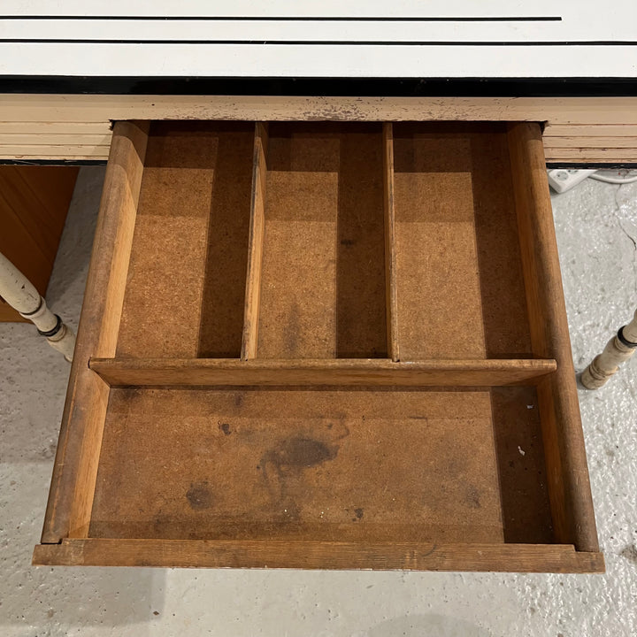 1930s Enamel-Topped Kitchen Table w/Drawer