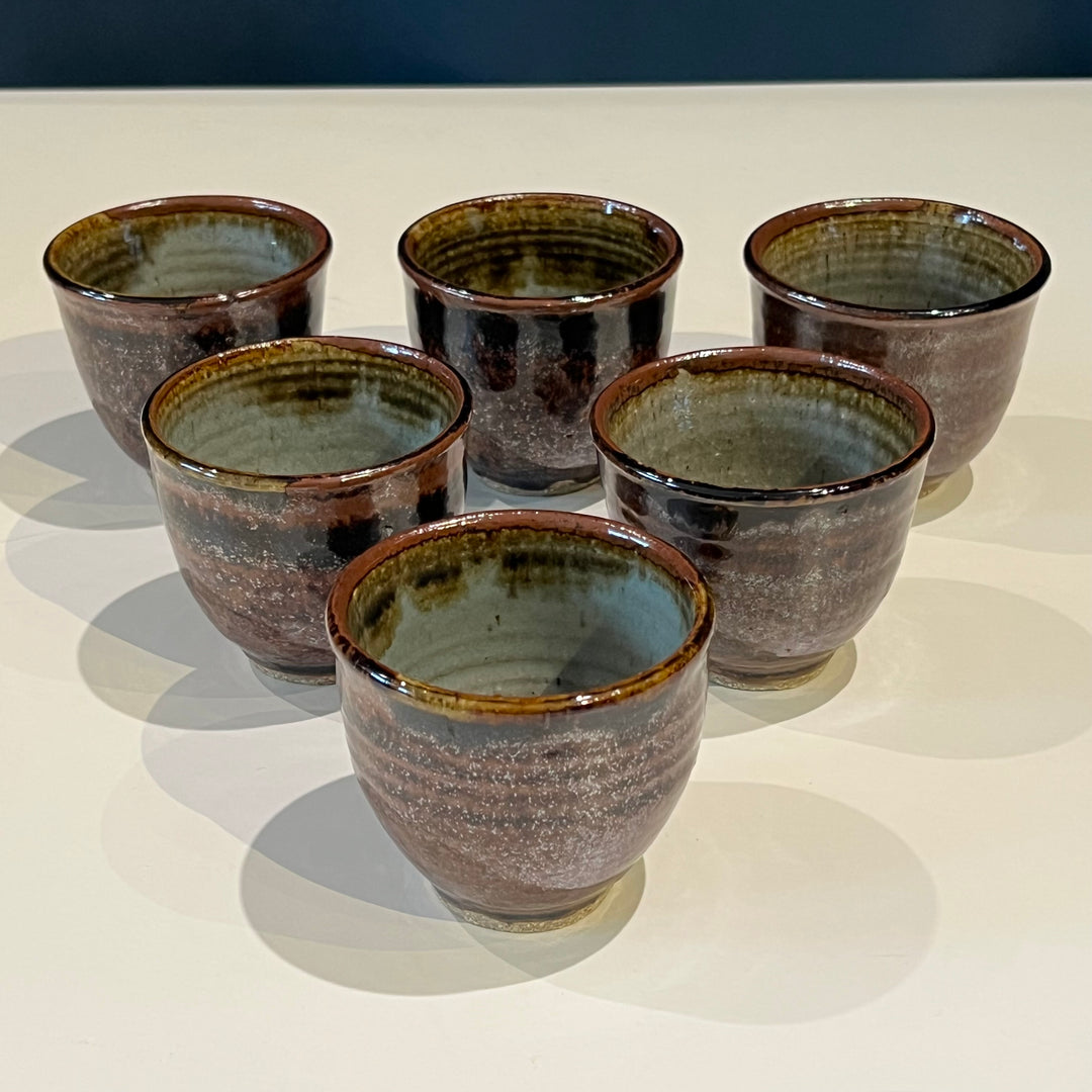 Set of 6 1970s Japanese Stoneware Cups