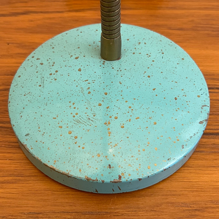 1960s Aqua/Brass Gooseneck Desk Lamp