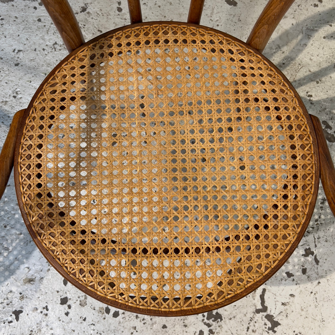 1930s-era Romanian Thonet Bentwood Armchair w/Caned Seat