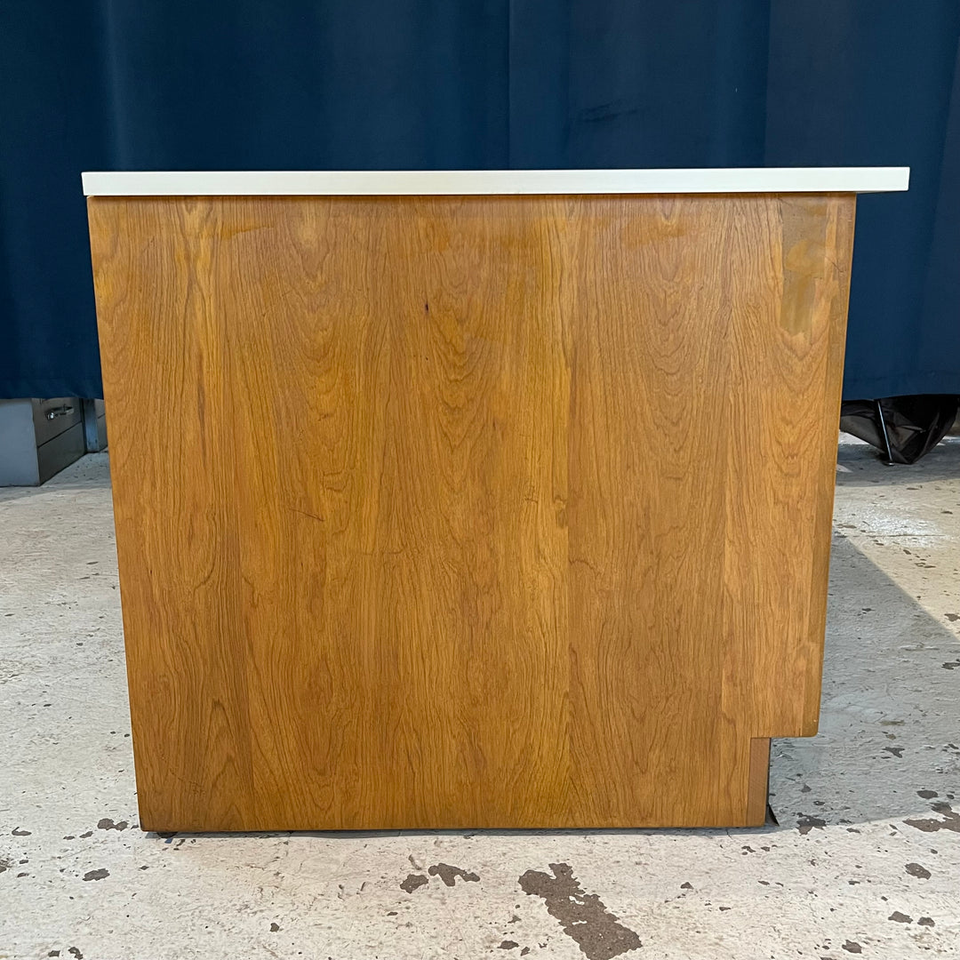 1980s Rolling Wood Flat File w/Laminate Top