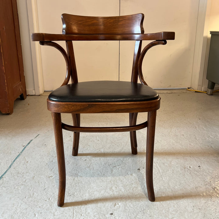 Thonet Bentwood Armchair w/Black Vinyl Seat