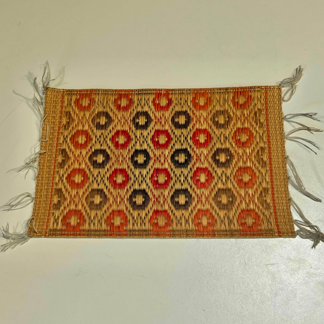 Japanese Woven Placemat w/Red & Black Pattern #2