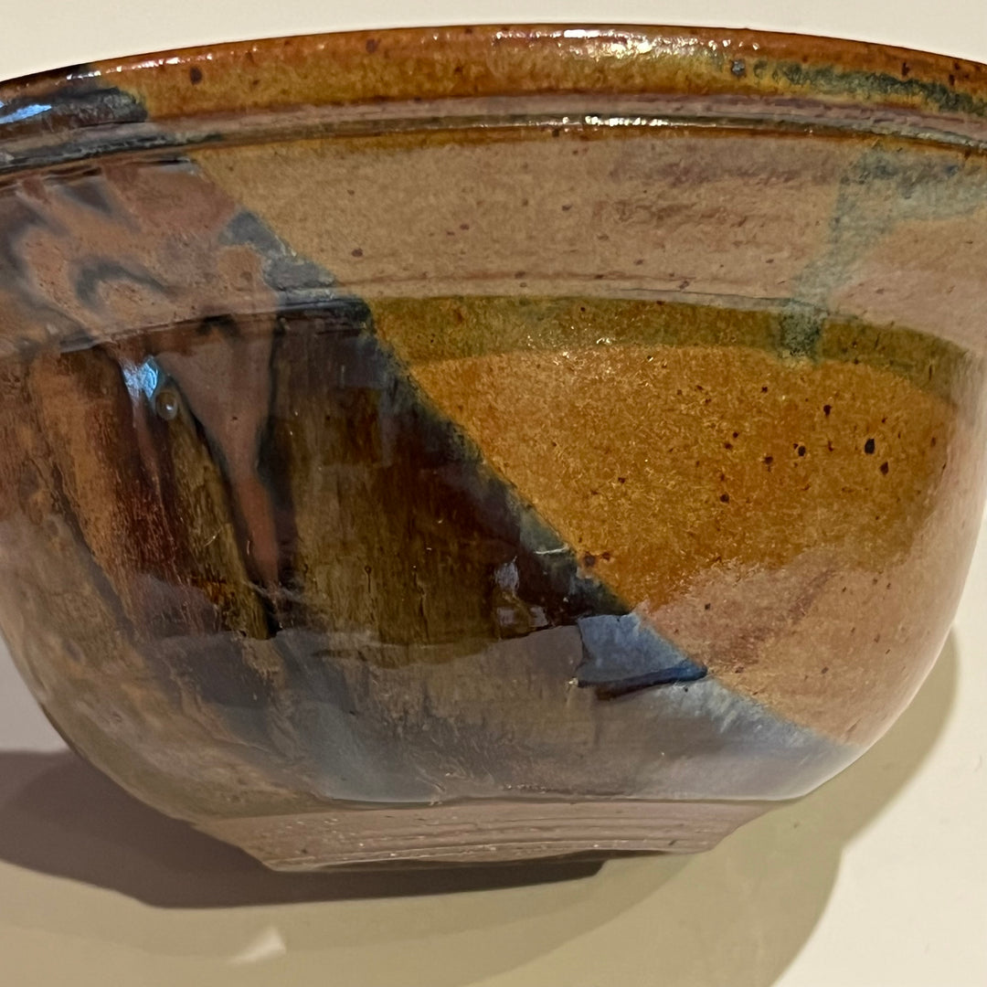 1970s Studio Pottery 7” Bowl w/Dipped Glaze