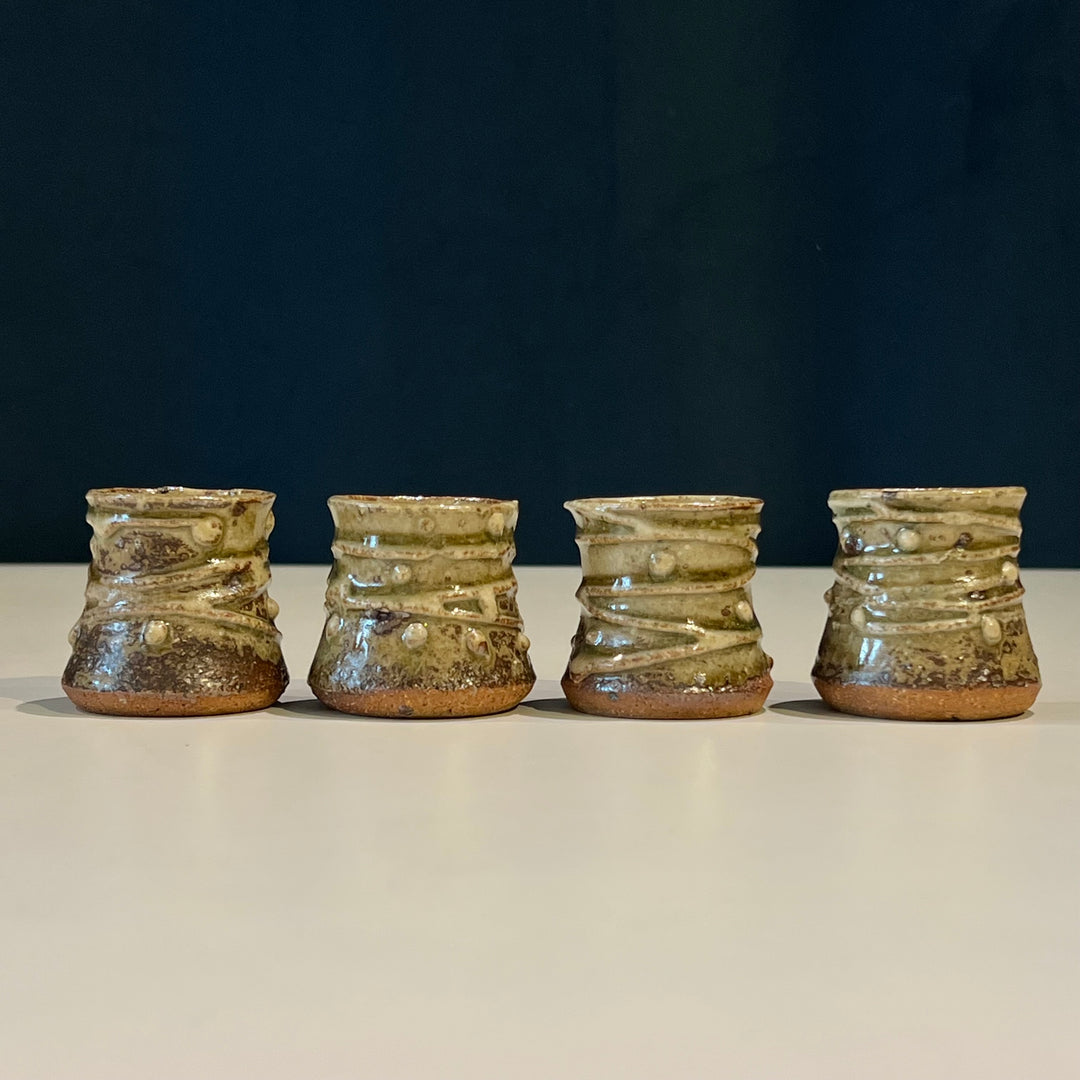 Set of 4 1970s Japanese Ceramic Sake Cups