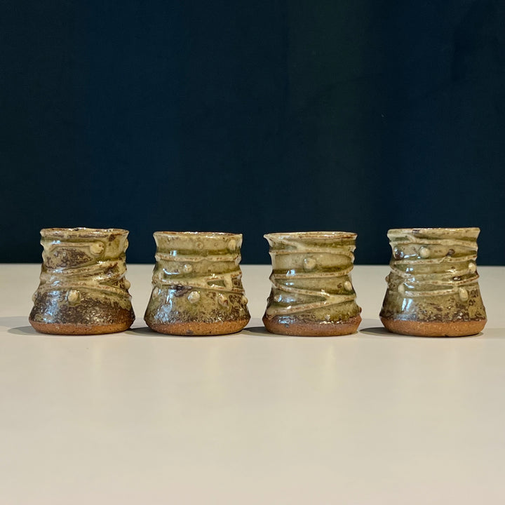 Set of 4 1970s Japanese Ceramic Sake Cups