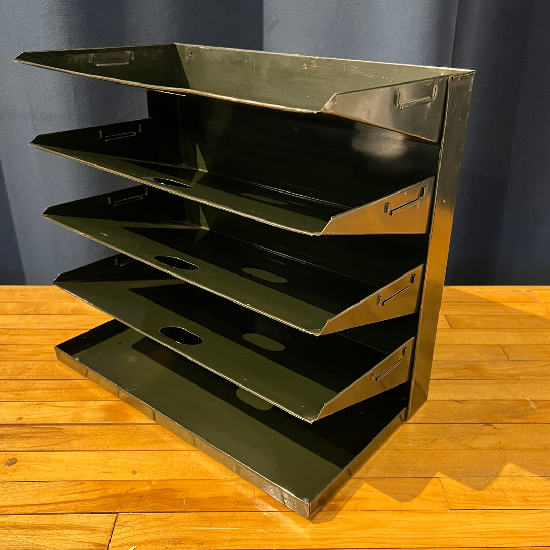 Forest Green 5-Tier Metal Paper Sorter