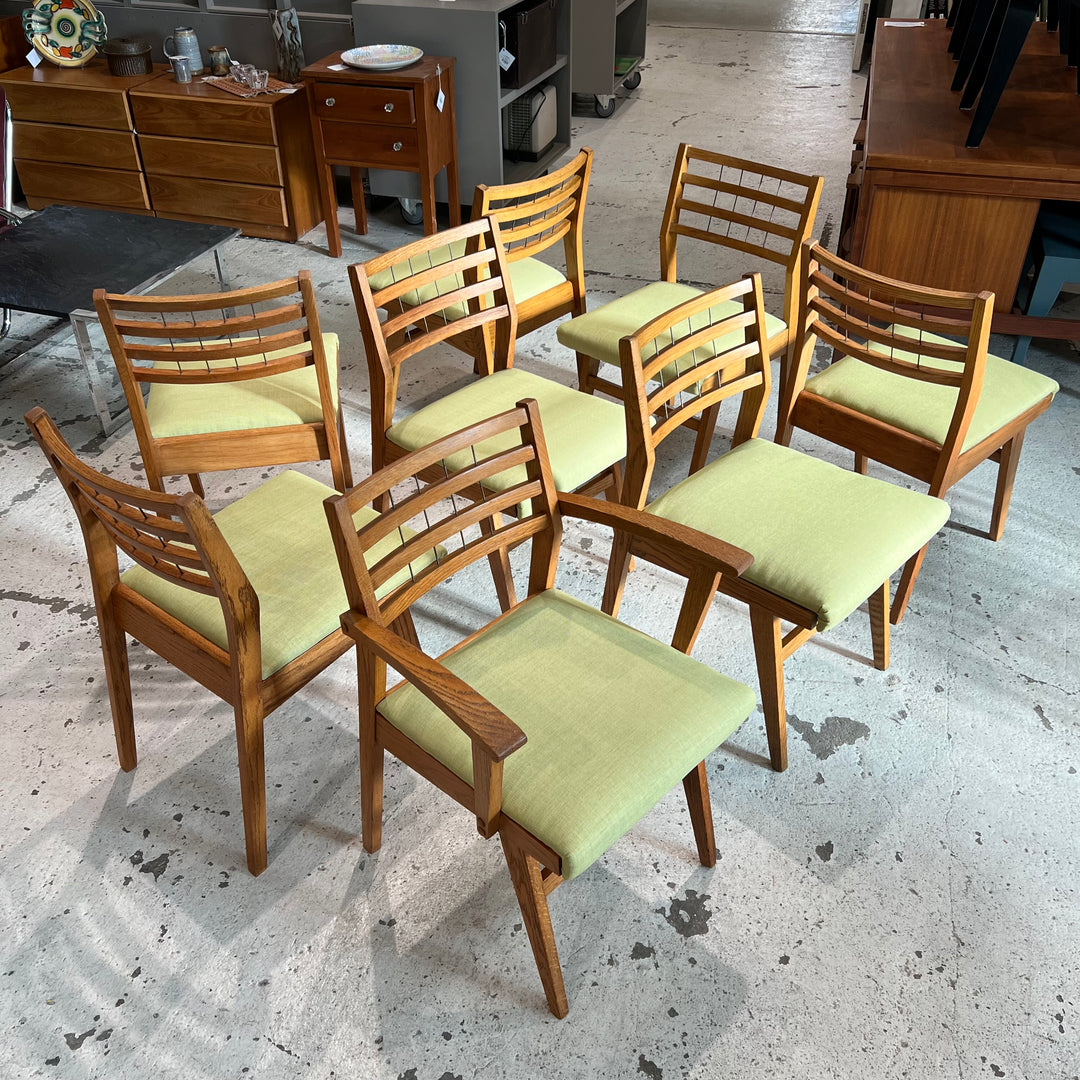 Set of 8 1950s Oak Dining Chairs
