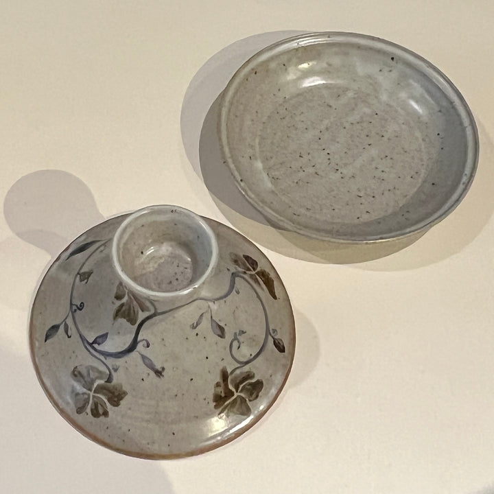 Grey Ceramic Terrine w/Floral Motif