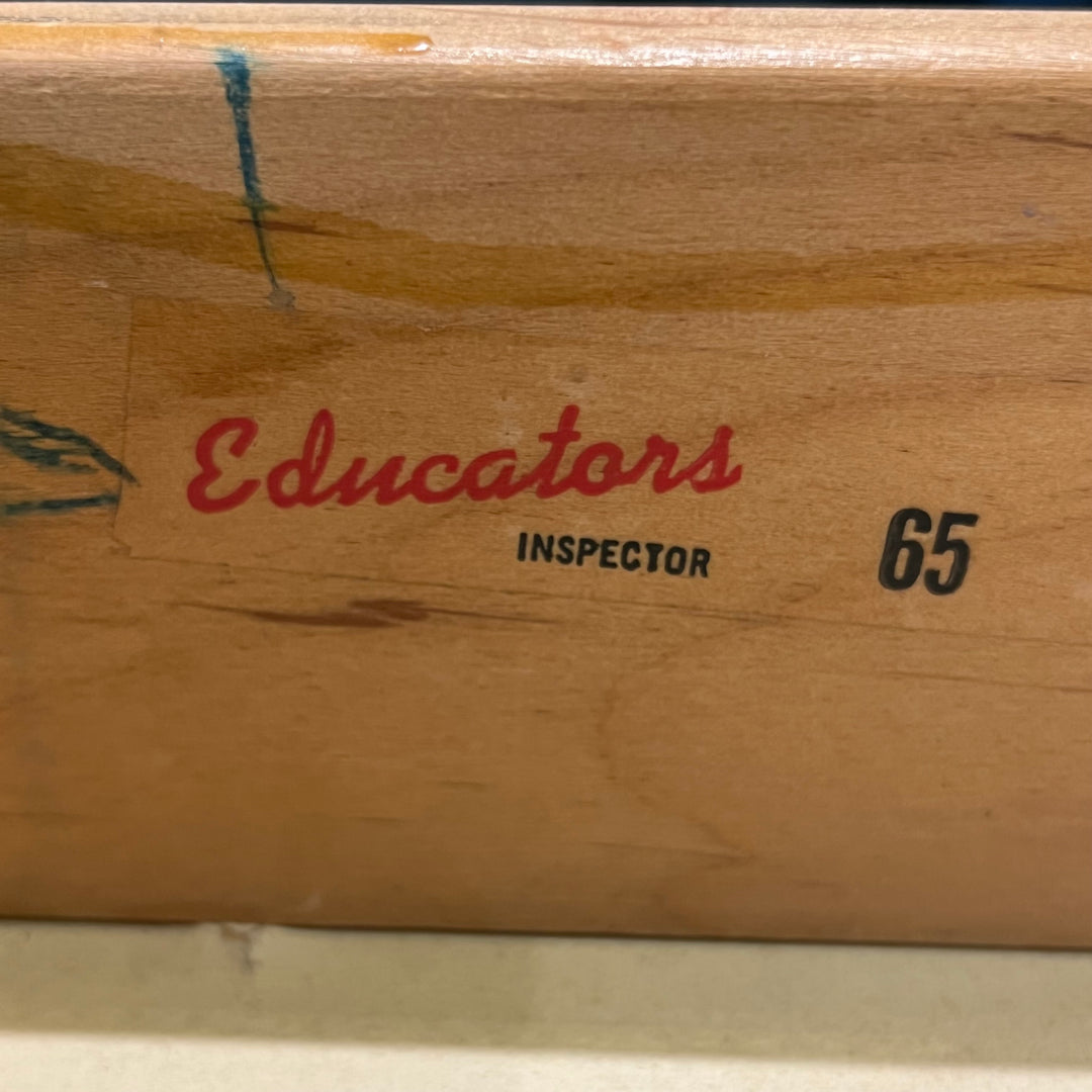 1980s Rolling Wood Flat File w/Laminate Top