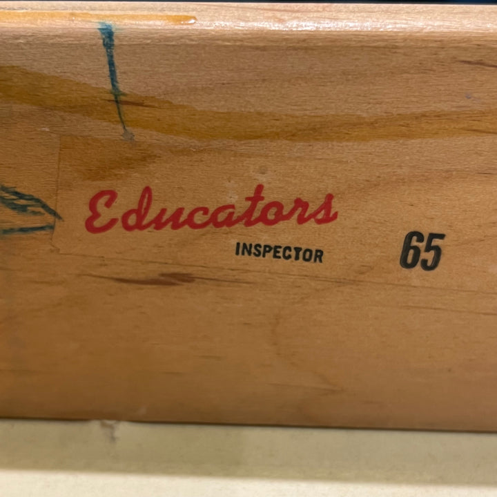 1980s Rolling Wood Flat File w/Laminate Top