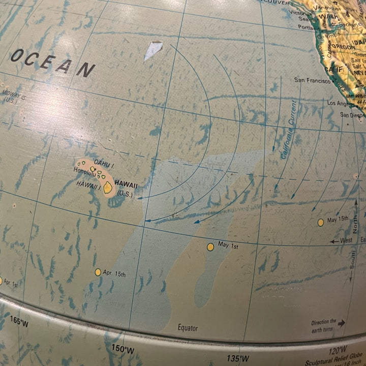 Vintage Nystrom 16” Relief Globe (1)