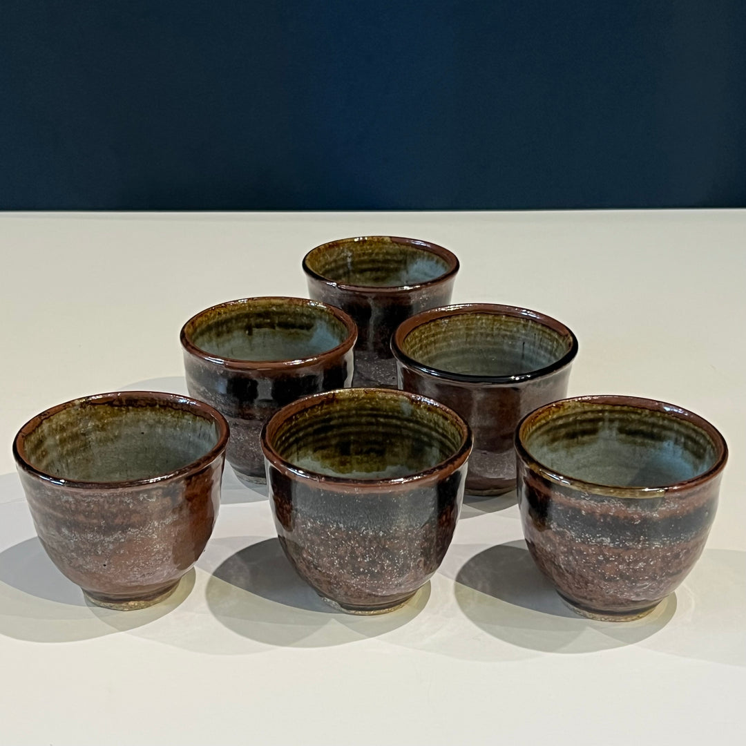 Set of 6 1970s Japanese Stoneware Cups