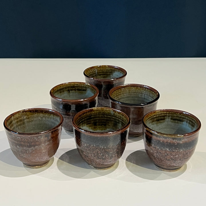 Set of 6 1970s Japanese Stoneware Cups