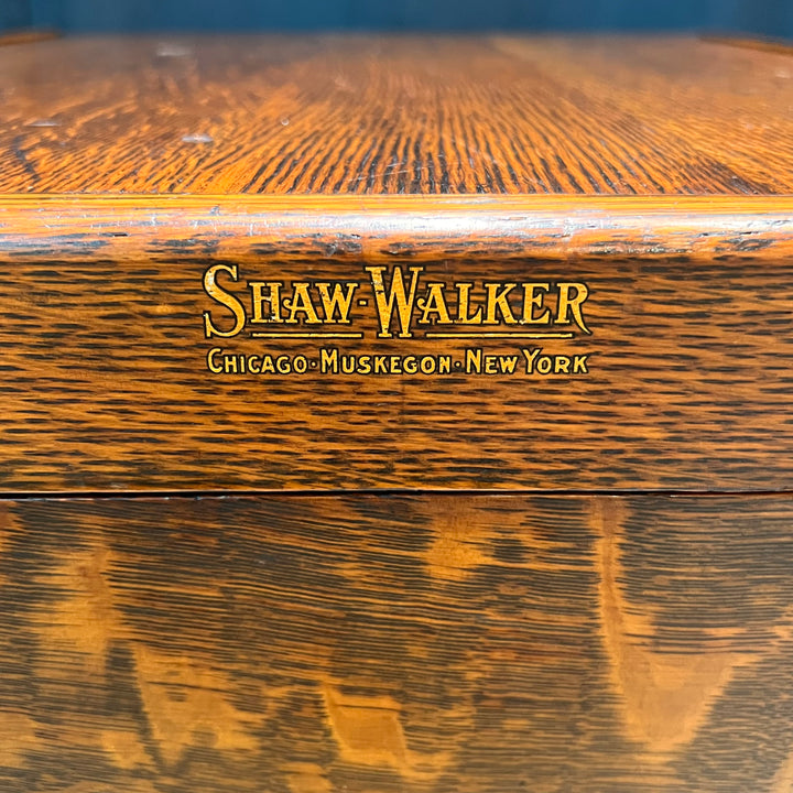 Antique Shaw Walker Solid Oak Storage Cabinet
