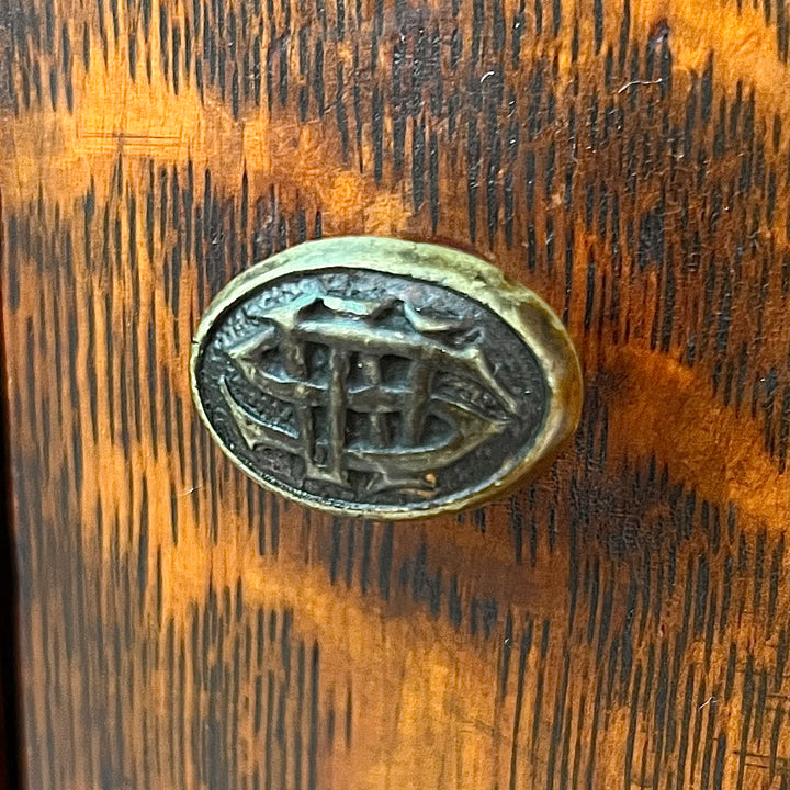 Antique Shaw Walker Solid Oak Storage Cabinet